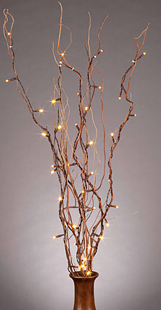 Battery Operated Natural Twig Branch - 50 LED's 39 Inch Tall